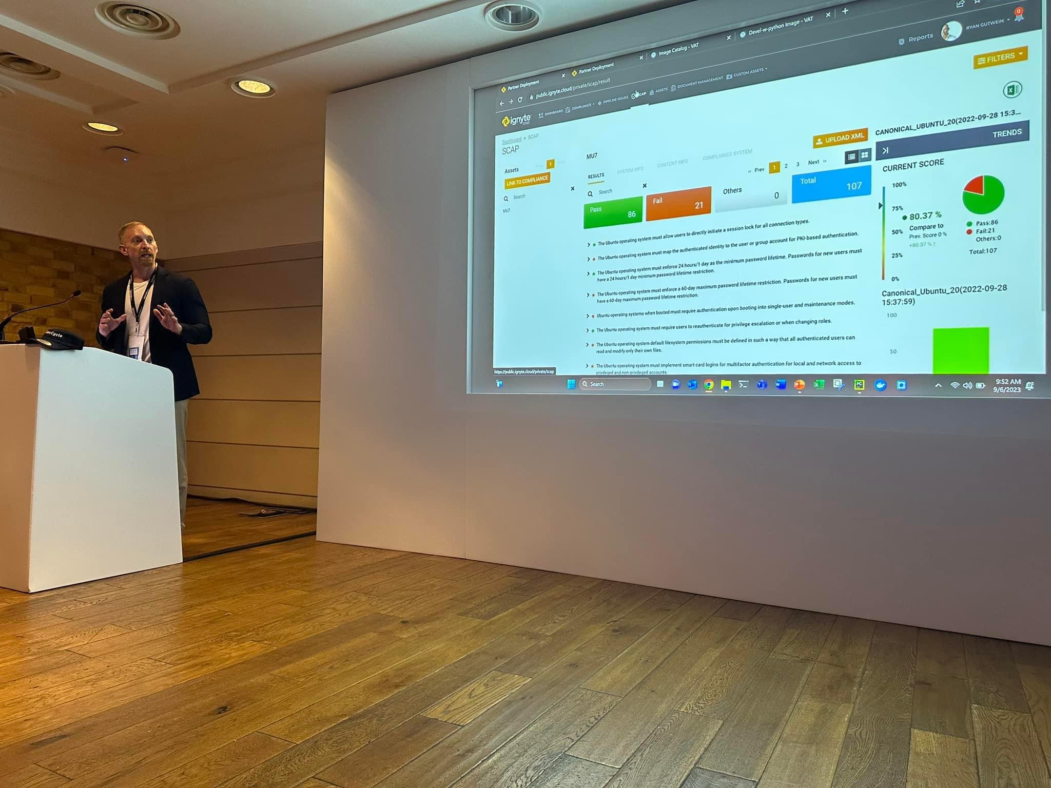 Ryan Gutwein presenting at Civo Navigate in London